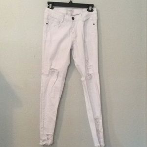 White ripped jeans